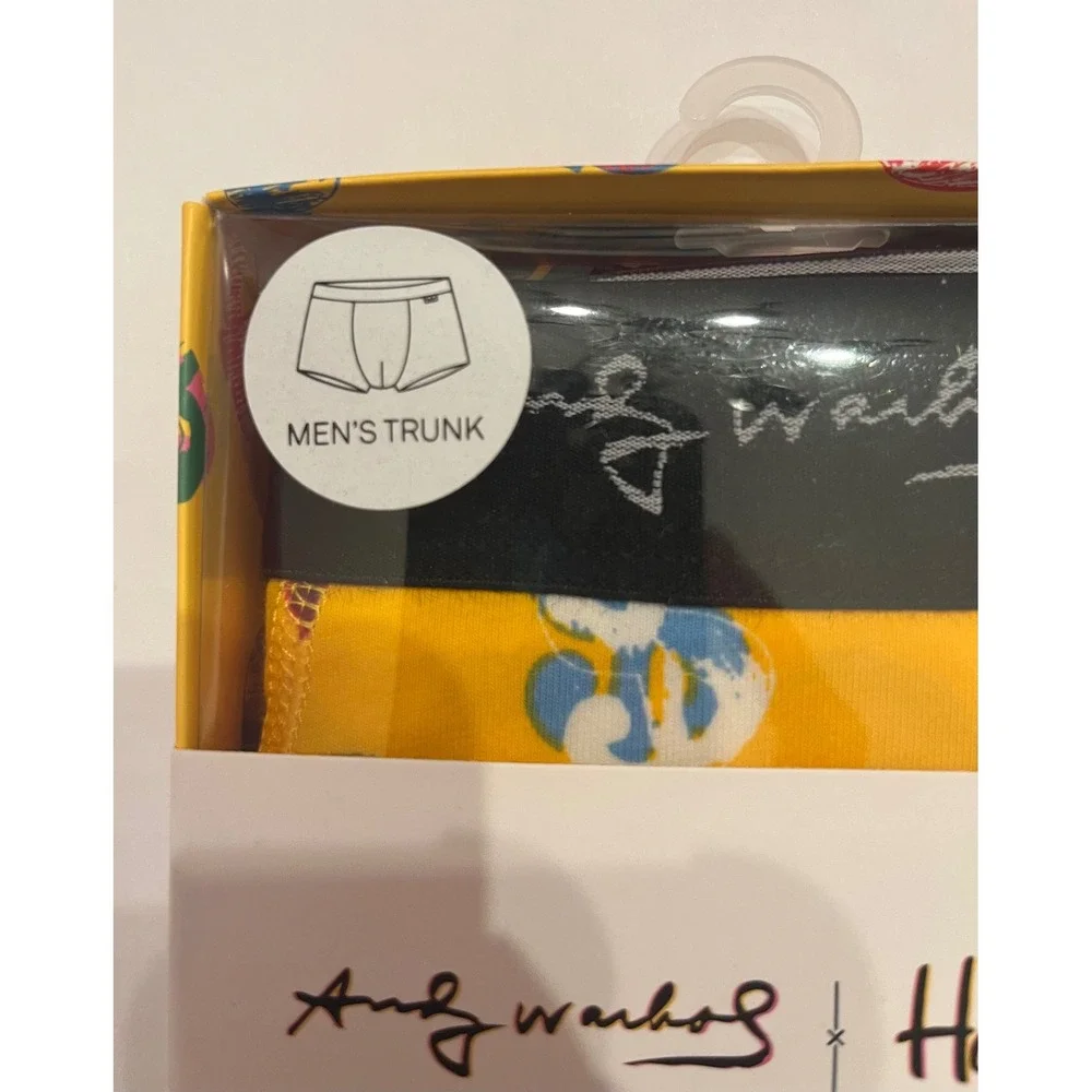 Andy Warhol Men's Dollar Trunks Boxer Briefs Money Happy Socks Size Medium 32-34